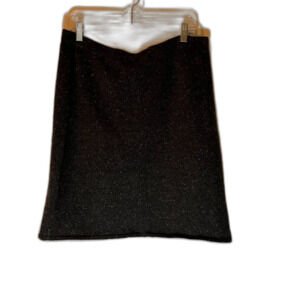 J. Jill Corpcore Business Casual Gray/White Specks Knit Skirt Elastic Waist M